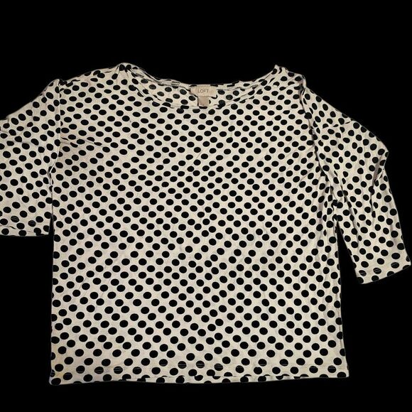 LOFT Tops - LOFT Black and White Polka Dot Blouse